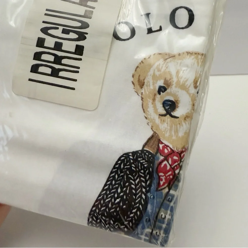 Vintage Ralph Lauren Cowboy Teddy Bear Standard Pillow Case NEW - IRREGULAR